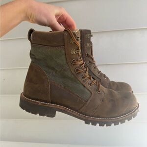Men's Brown and Green Boots